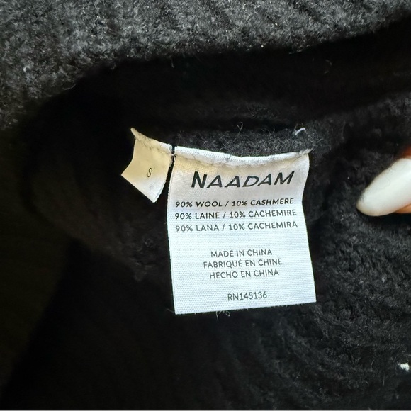 Naadam Cashmino Oversized Ribbed Turtleneck Wool Cashmere Size Small - Picture 11 of 12